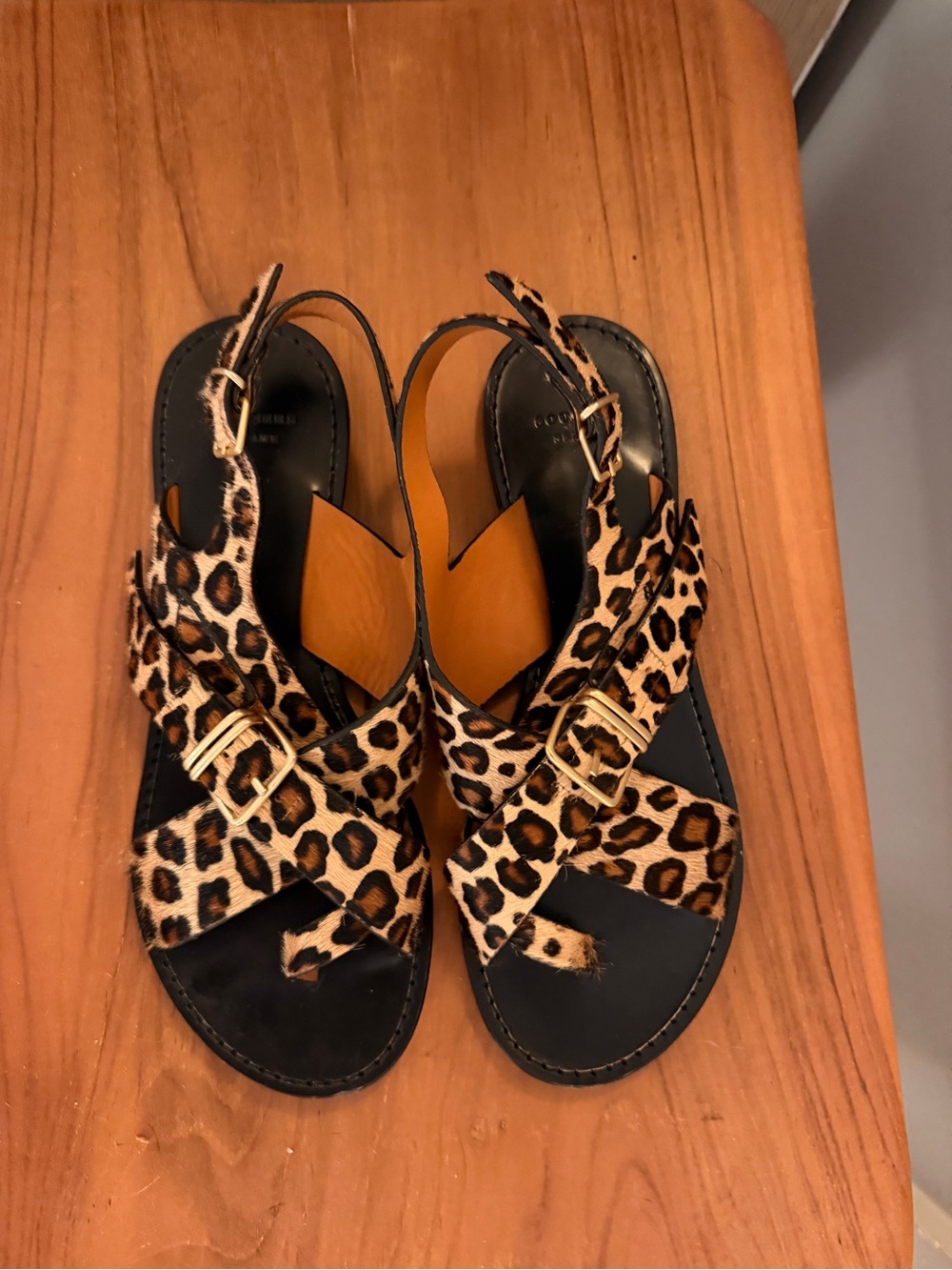 Sezane Leopard Print Slingback Sandals - Brown/Black
